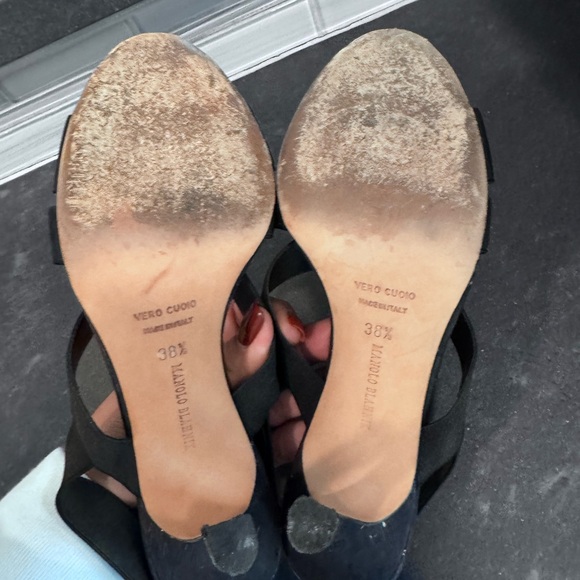 Manolo Blahnik Black Strappy Heels - Picture 6 of 6